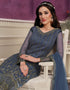 Royal Blue Pant style Suits Soft Net Salwar Kameez in Cording Embroidery & Lace Work Closure View Embroidery