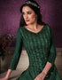 Bottle Green Pant style Straight Butterfly Net Salwar Kameez in Cording Embroidery & Lace Work Closure View