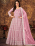 Onion Pink Net Anarkali Anarkali Closure View