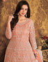 Peach Net Anarkali Anarkali Back View
