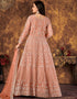 Peach Net Anarkali Anarkali Salwar Kameez
