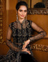 Black Pant style Anarkali Soft Net Salwar Kameez in Cording Embroidery & Lace Work Closure View Embroidery