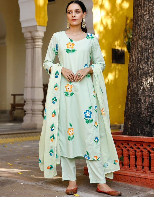 Light Pista Cotton Suit Pant