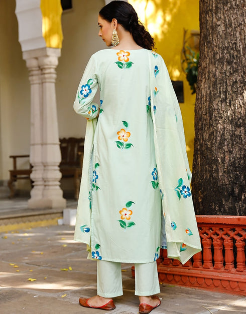 Light Pista Cotton Suit Pant Closure View