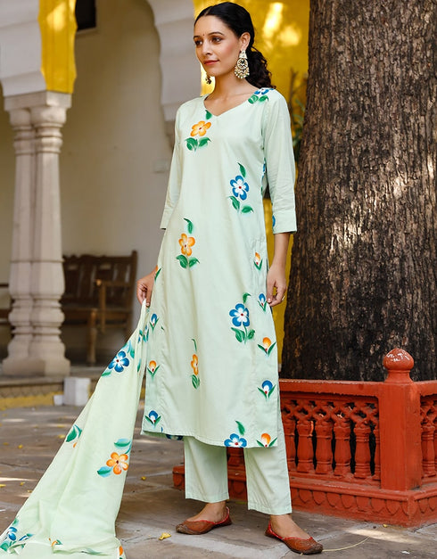 Light Pista Cotton Suit Pant Women