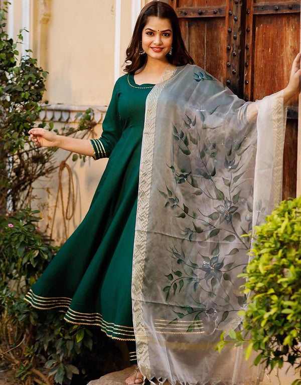 Green Rayon Suit Pant