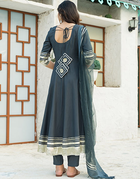 Dark Grey Rayon Suit Pant Women