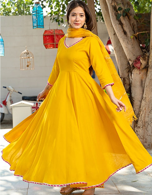 Mustard Rayon Suit Pant