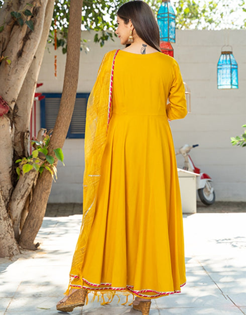 Mustard Rayon Suit Pant Closure View