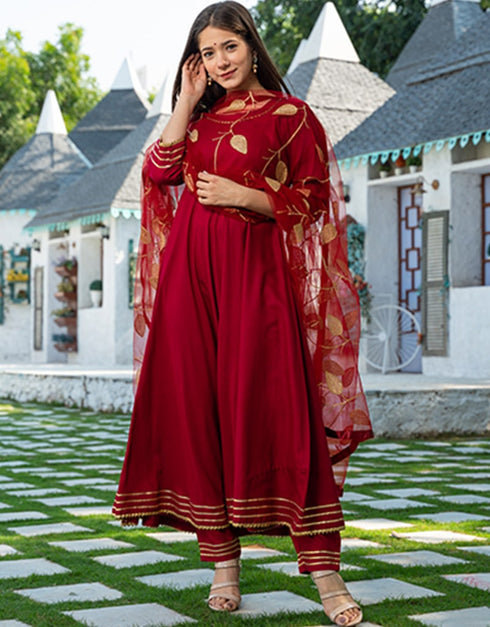 Maroon Rayon Suit Pant