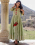 Pastel Green Cotton Anarkali Pant Women