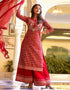 Red Maroon Cotton Straight Palazzo