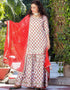 White Cotton Suit Sharara Closure View