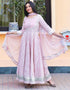 Baby Pink Cotton Anarkali Pant Women