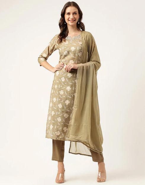 Congo Brown Cotton Straight Pant