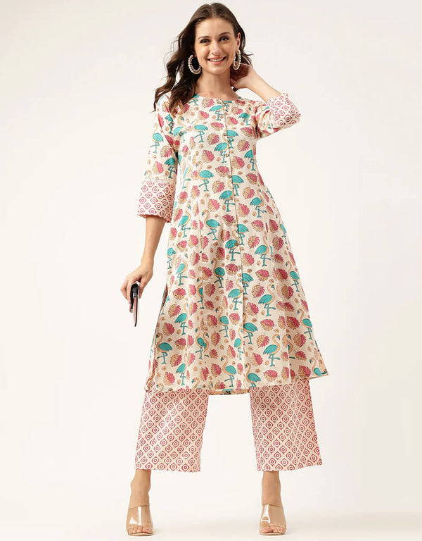 Almond Cotton Straight Pant