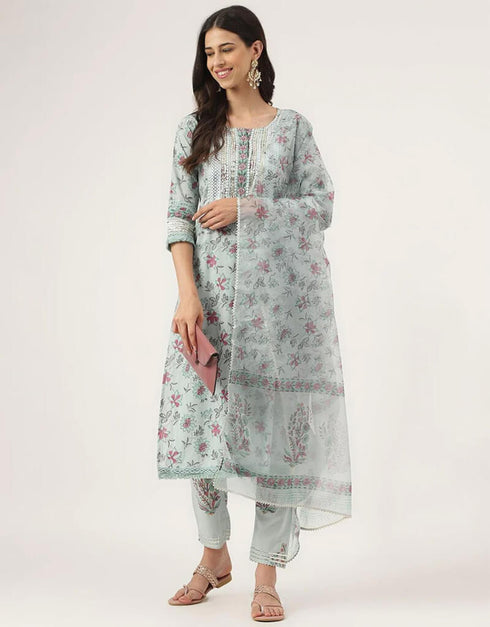 Hit Grey Pure Cotton Straight Pant