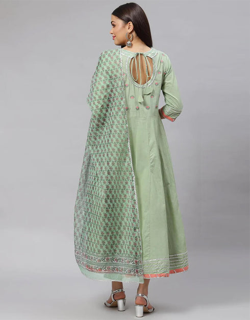 Grey Olive Pure Cotton Dress Pant Closure View