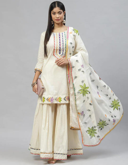 White Rock Pure Cotton Salwar Suit Sharara