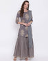 Grey Cotton Salwar Suit Palazzo
