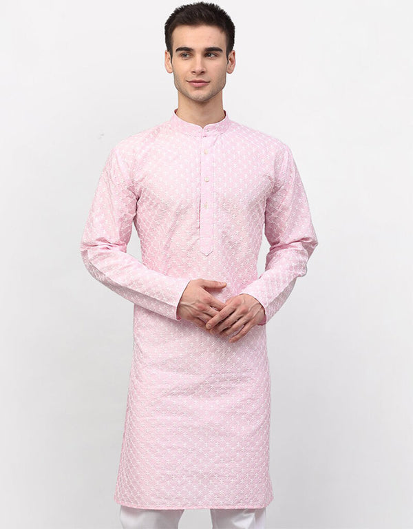 Pink Kurta Silk Blend NA