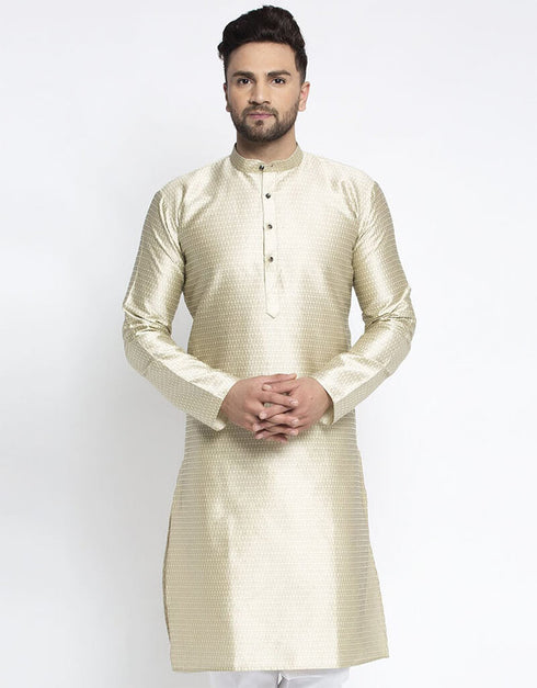 Beige Kurta Silk Blend NA
