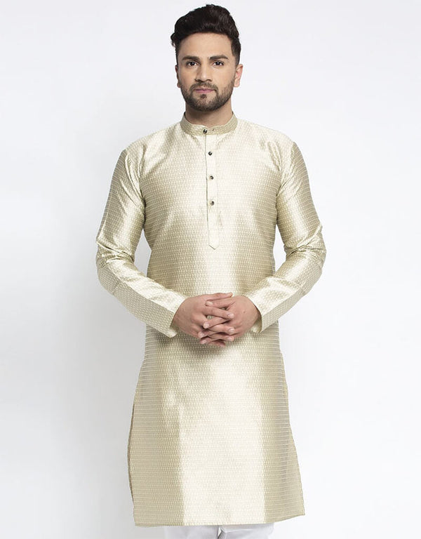 Beige Kurta Silk Blend NA