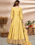 Yellow Art Silk Anarkali Anarkali Salwar Kameez