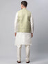 White Kurta Dupion SIlk Pant Closure View