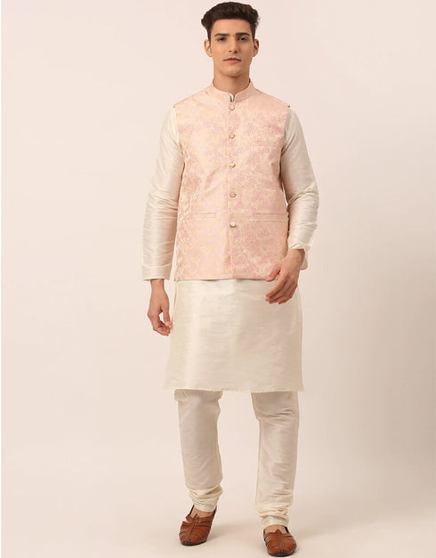 White Kurta Dupion SIlk Pant