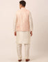 White Kurta Dupion SIlk Pant Closure View
