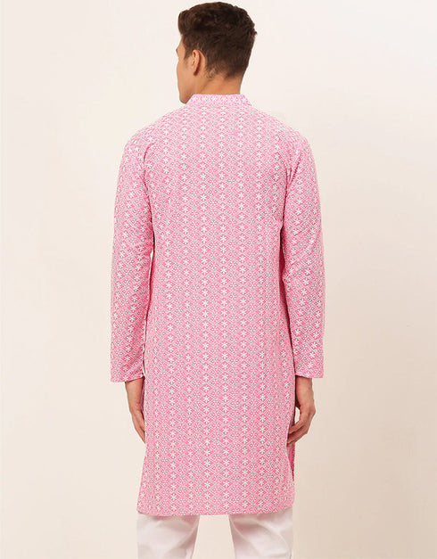 Baby Pink Kurta Pure Cotton NA Closure View