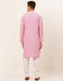 Baby Pink Kurta Pure Cotton Churidar Closure View