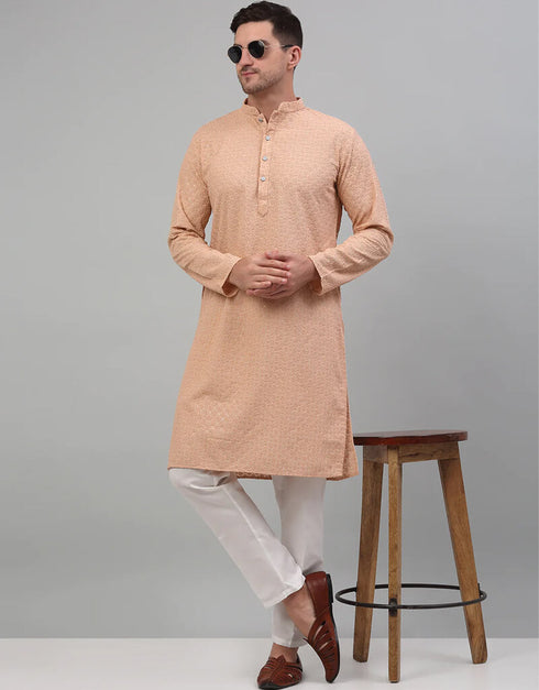 Peach Kurta Cotton Pant