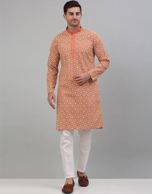 Peach Kurta Cotton Pant
