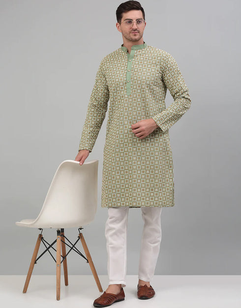 Green Kurta Cotton Pant