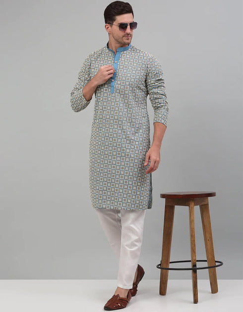 Blue Kurta Cotton Pant