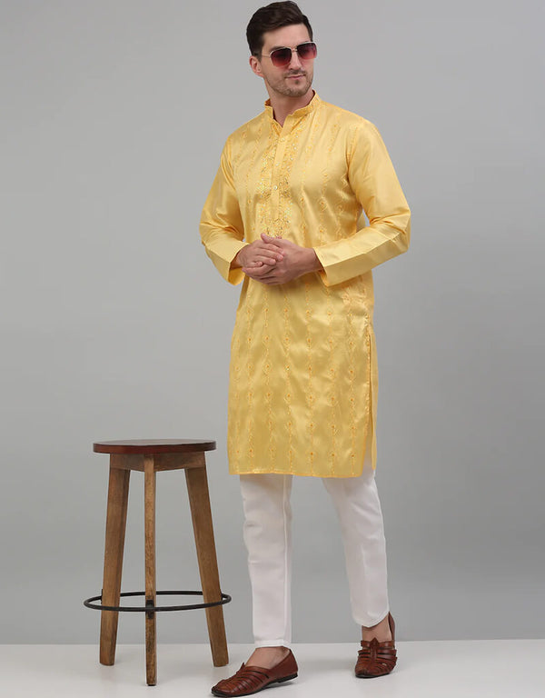 Yellow Kurta Cotton Pant