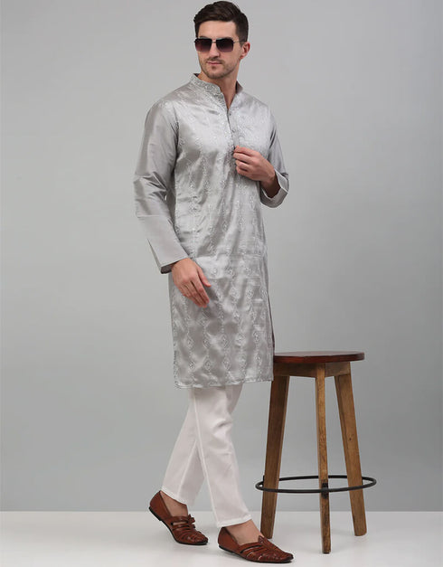 Grey Kurta Cotton Pant