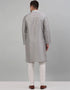 Grey Kurta Cotton Pant Closure View
