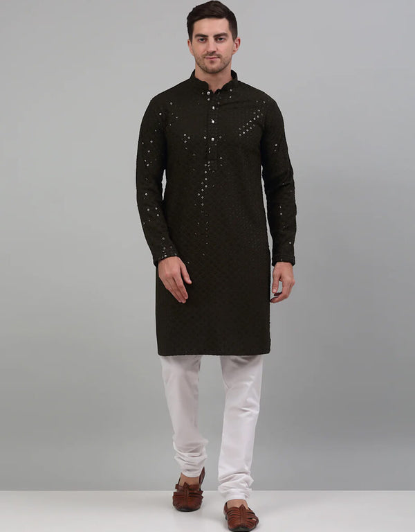 Mehandi black Kurta Cotton Pant