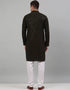 Mehandi black Kurta Cotton Pant Closure View