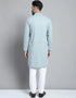 Light Blue Kurta Cotton Pant Closure View