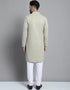 Biege Kurta Cotton Pant Closure View