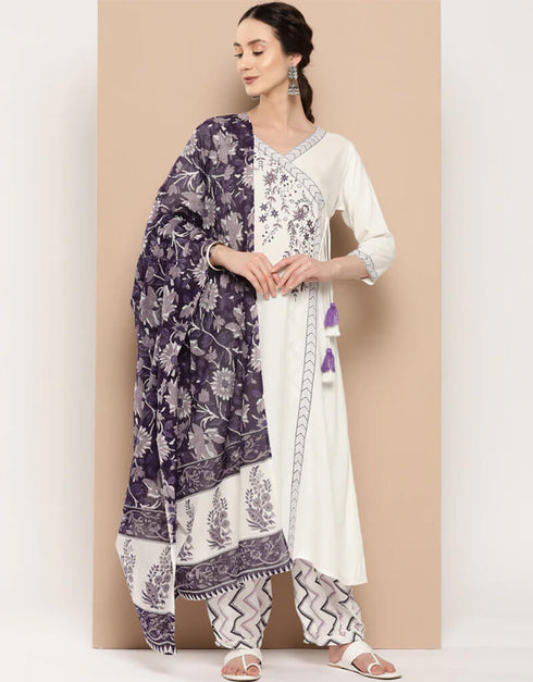 White Viscose Rayon Straight Pant