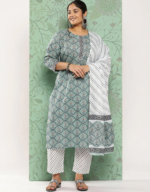 Teal Pure Cotton Straight Pant