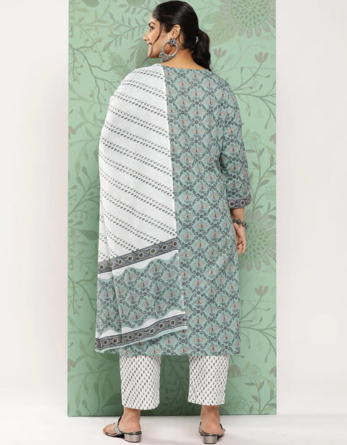 Teal Pure Cotton Straight Pant Closure View