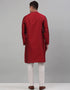 Maroon Kurta Silk Cotton Payjama Closure View