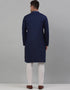 Navy Kurta Cotton Payjama Closure View
