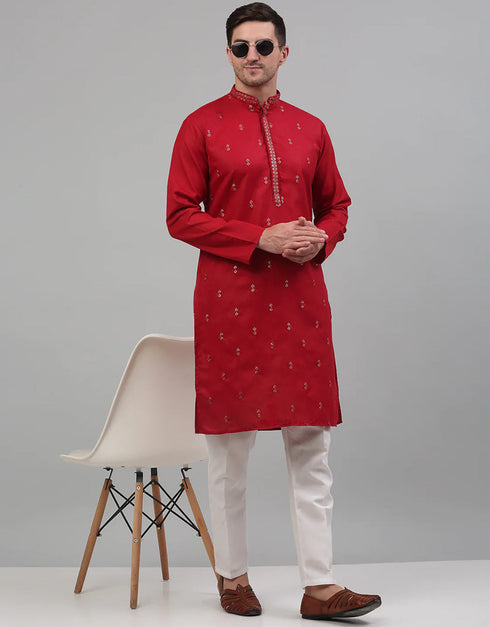 Marron Red Kurta Cotton Payjama